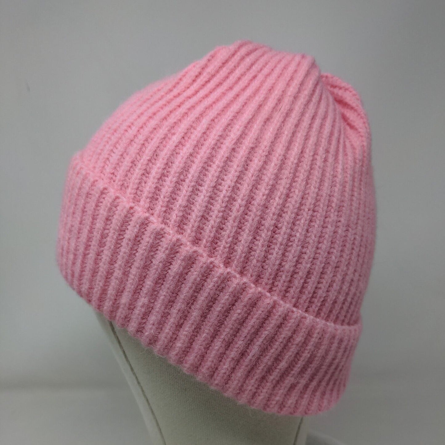 Dog Mom Ribbed Knit Beanie Hat Pink One Size Embroidered Solid