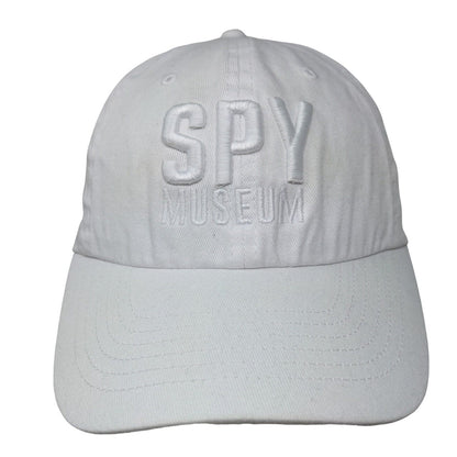 Spy Museum Slideback Hat White One Size Adjustable Embroidered 6 Panel