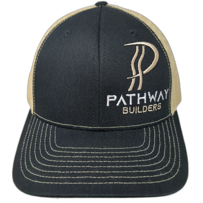 Richardson Trucker Hat Black One Size Pathway Builders Mesh Snapback Contrast
