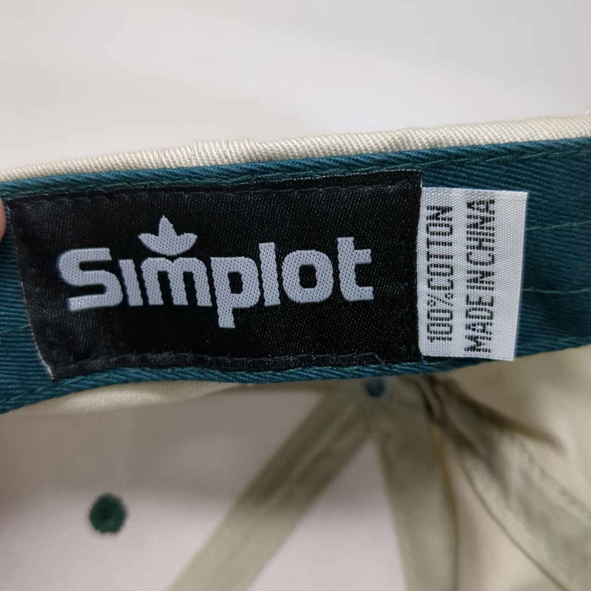 Simplot Baseball Cap Beige One Size Grower Solutions JR Company Adjustable Hat