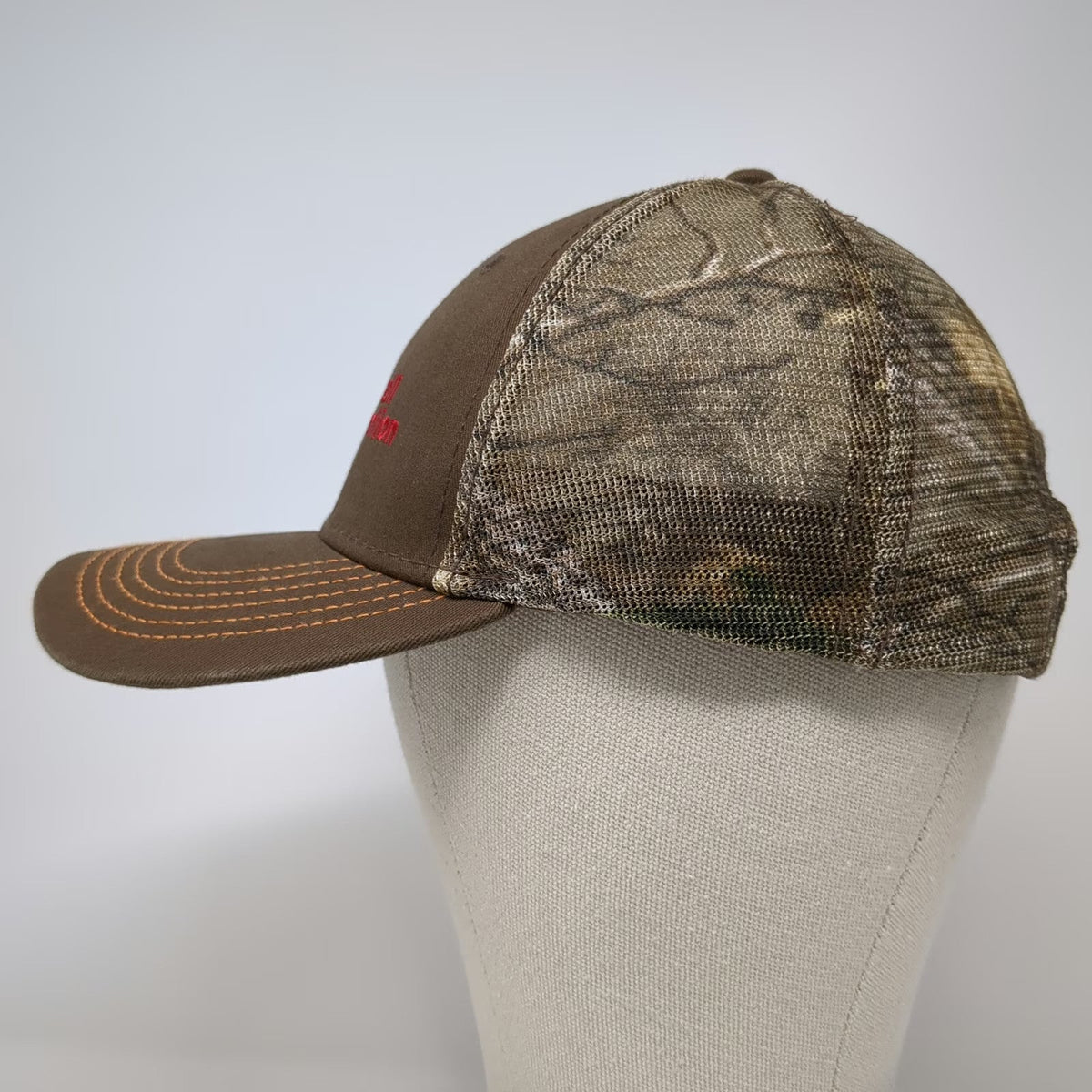 Brown Trucker Hat One Size Camo Rockwell Automation Mesh Snapback Embroidered