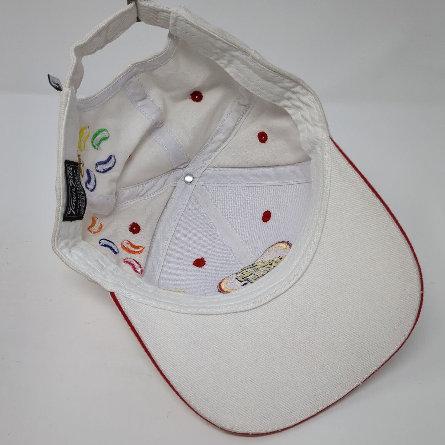Jelly Belly Slideback Hat White One Size Adjustable 6 Panel Town Talk