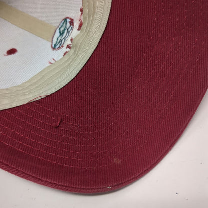 Falcon Baseball Cap Beige Red Mark's Marine Coeur d'Alene ID One Size Cotton Hat