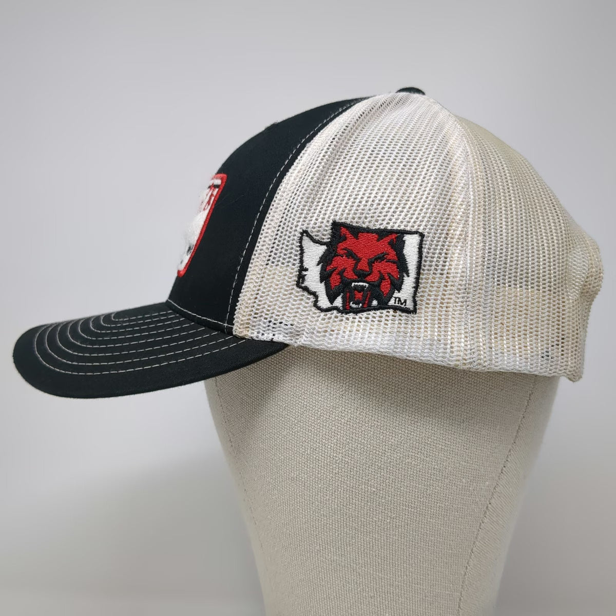 Richardson Trucker Hat Black One Size CWU Wildcats Ellensburg WA Patch Mesh