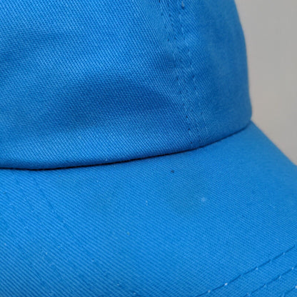 Unbranded Strapback Hat Blue OSFA Adjustable Vented Holes 6 Panel Blank