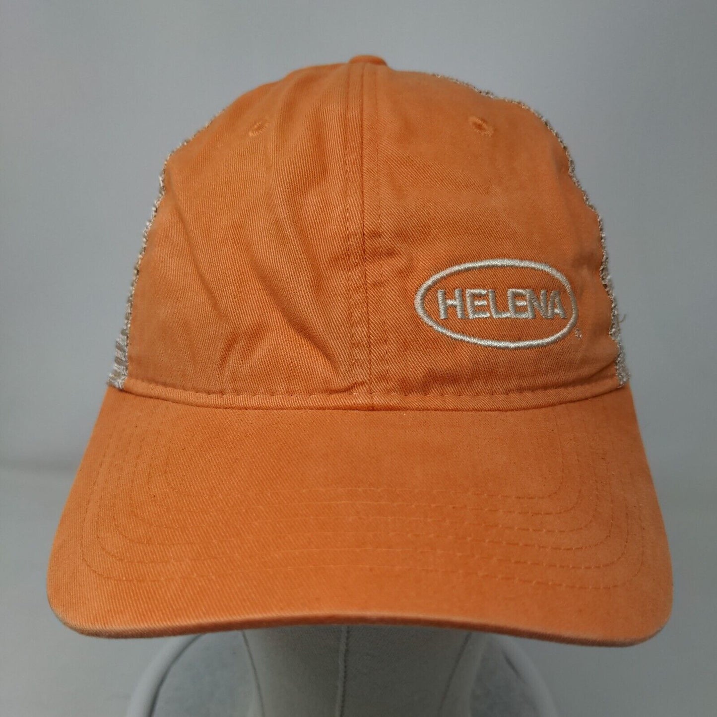 Helena Trycera Snap Back Trucker Hat Orange OSFM Adjustable Mesh Back OC