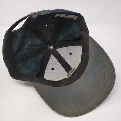 Imperial Headwear Shaker Run Golf Hat Green Blue Plaid Slideback OS Made in USA