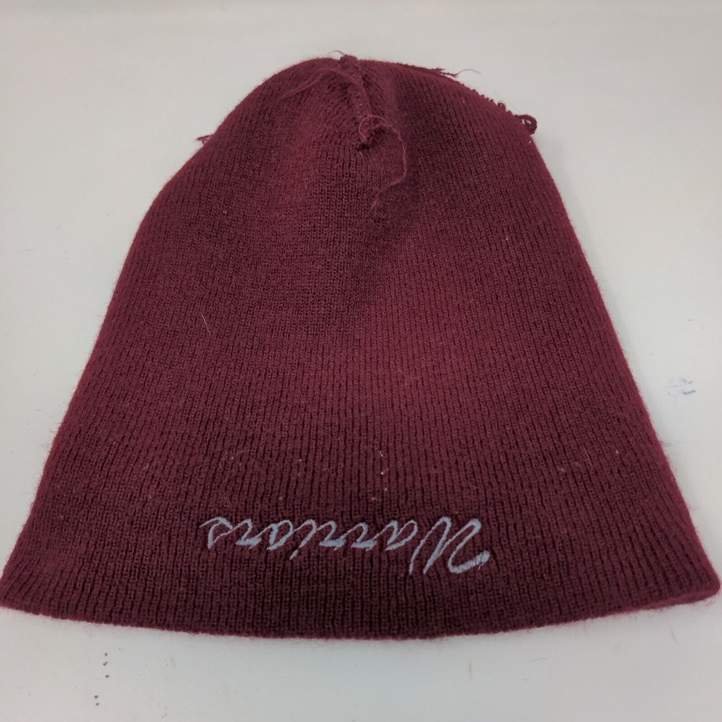Unbranded Men's Knit Beanie Ski Cap Hat Red Embroidered D Warriors Logo