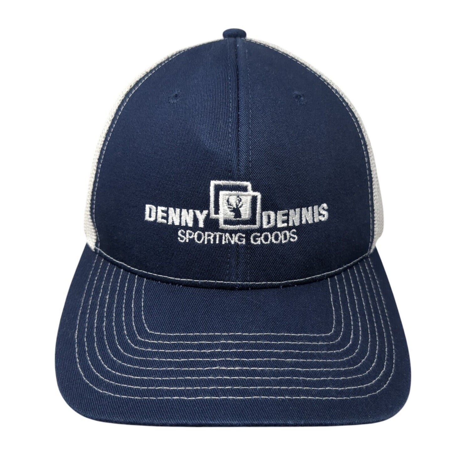 Denny Dennis Sporting Goods Snapback Trucker Hat Blue XL Mesh Back