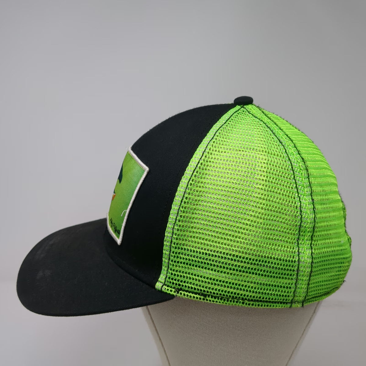 Abby Paffrath Trucker Hat Black Green One Size Fish Patch Art for All Snapback
