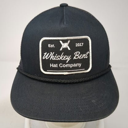 Whiskey Bent Hat Company Trucker Hat Black One Size Rope Mesh Back Logo Snapback