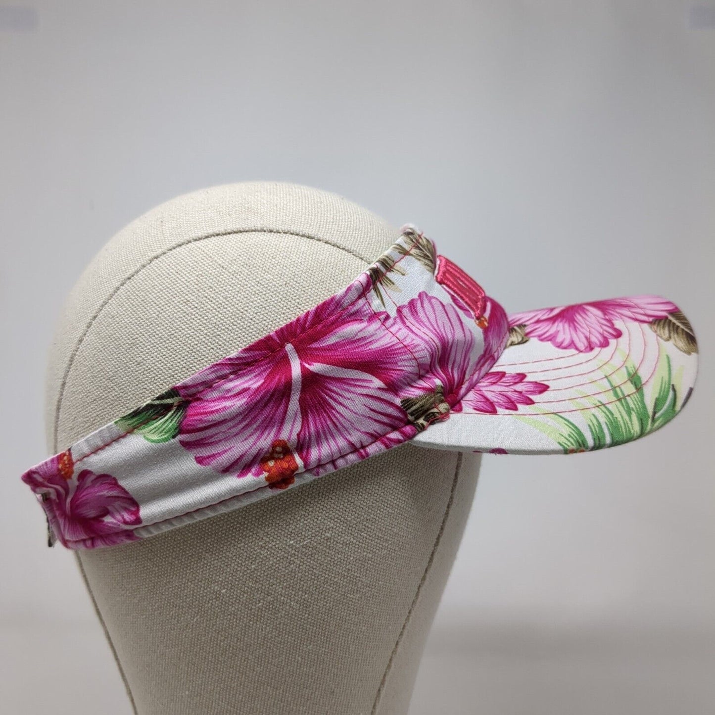 Kualoa Hawaii Strapback Sun Visor Hat Multi One Size Embroidered Floral