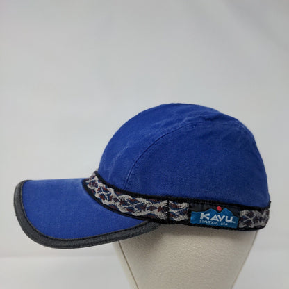 KAVU Slideback 5 Panel Cap Blue Small Aztec Adjustable Blank Cotton