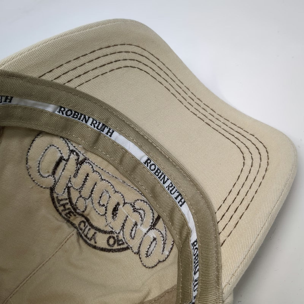 Robin Ruth 5 Panel Hat Beige Brown One Size Chicago City Original Thick Stitch