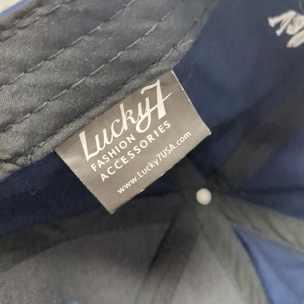 Lucky 7 Baseball Cap Blue OSFM Vail Colorado Embroidered Cotton Slideback Hat