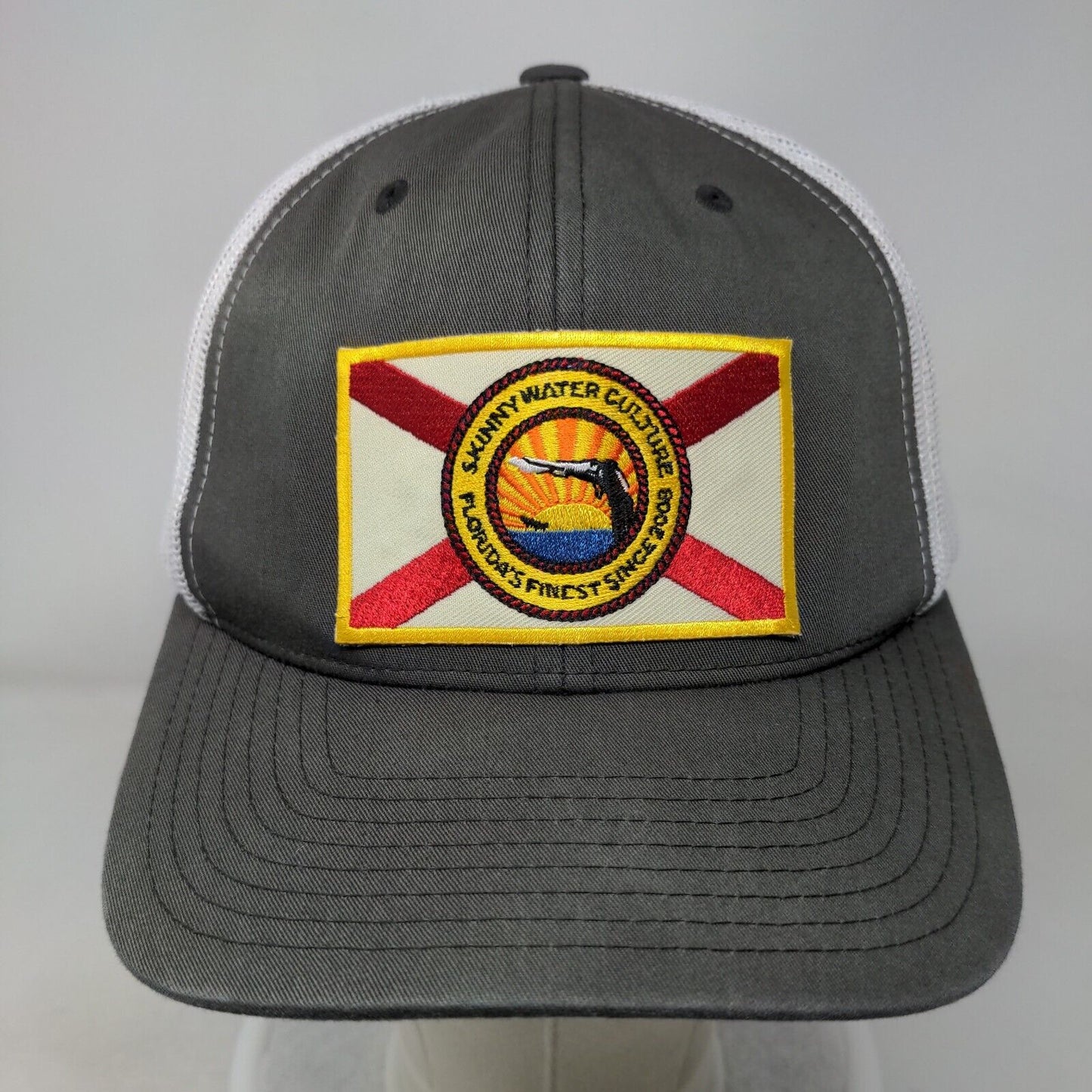 Skinny Water Culture Florida Snapback Mesh Back Trucker Hat Gray One Size