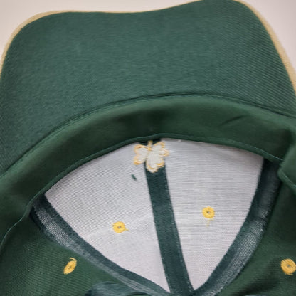 Allcraft Baseball Cap Green Beige Gold One Size Ireland Shamrock Suede Brim hat