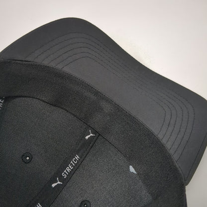 Puma Baseball Cap Black One Size Stretch Fit Performance Raised Logo Sport Hat