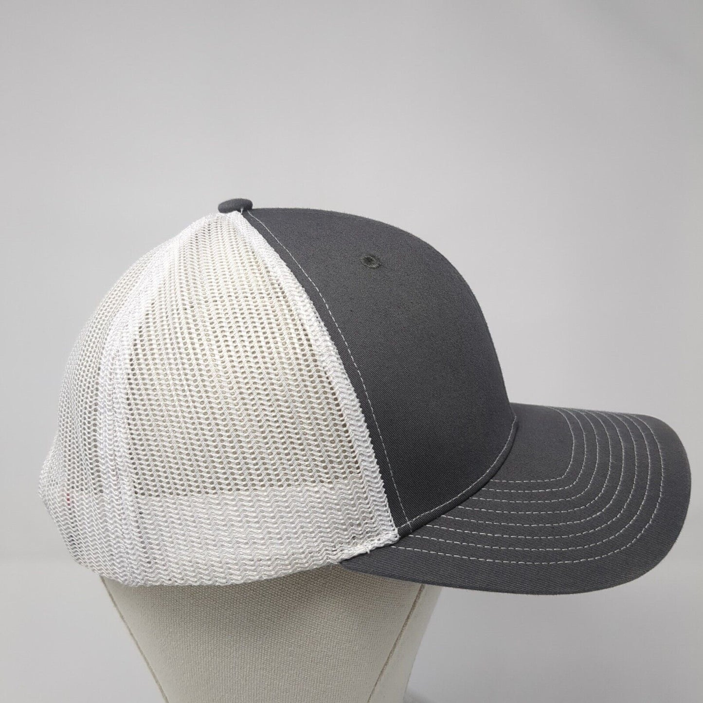 CED Snapback Trucker Hat Gray OS Adjustable Embroidered Mesh Back Richardson