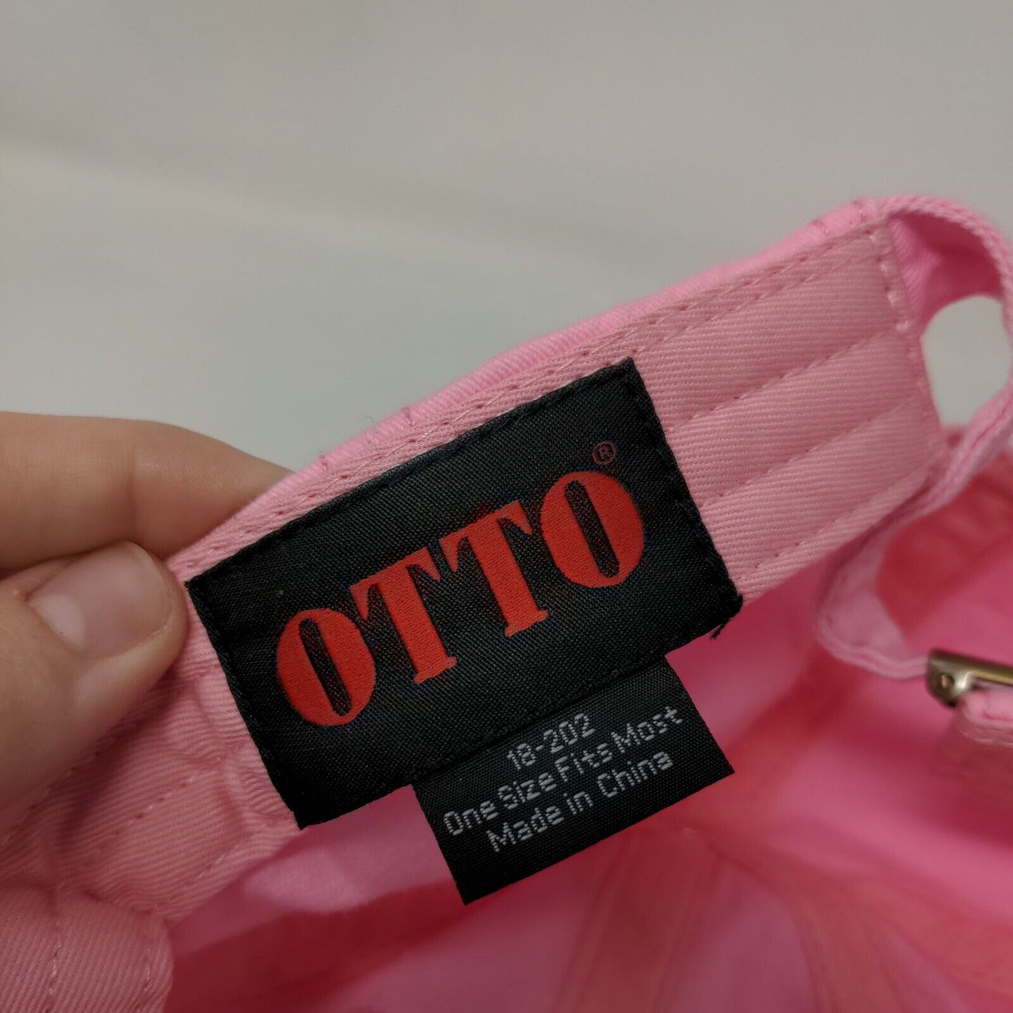 Otto Slideback Hat Pink OSFM Adjustable Vented Holes 6 Panel Blank Cotton