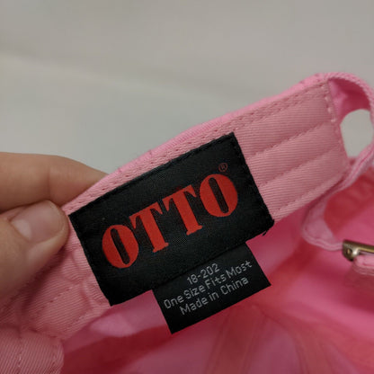 Otto Slideback Hat Pink OSFM Adjustable Vented Holes 6 Panel Blank Cotton