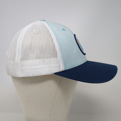 Life is Good Trucker Hat Blue One Size Happiness Comes In Waves Mesh Snapback