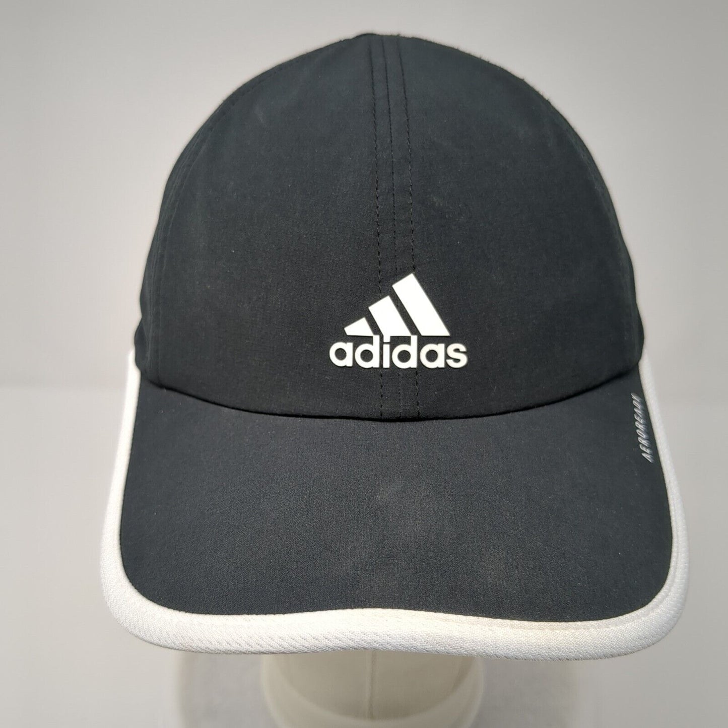 Adidas Aeroready Strapback Hat Black One Size 3 Stripes White Trim