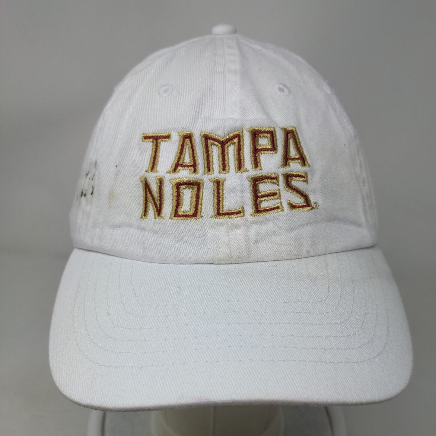 Tampa Seminoles 'Noles Slideback Hat White Embroidered Logo 100% Cotton NCAA