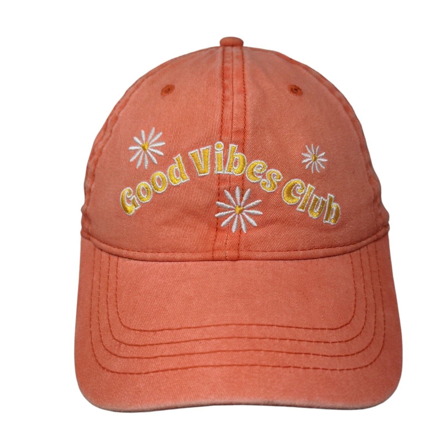 Good Vibes Club Slideback Hat Orange OSFM Embroidered Vent Holes