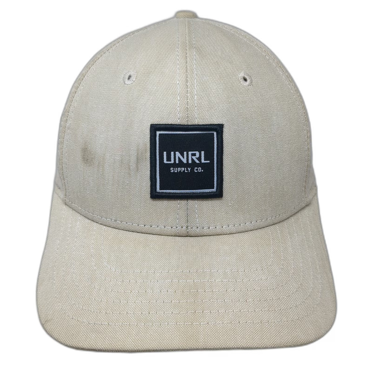 UNRL Snapback Beige One Size Square Patch Polyester Mid Pro Supply Co Hat