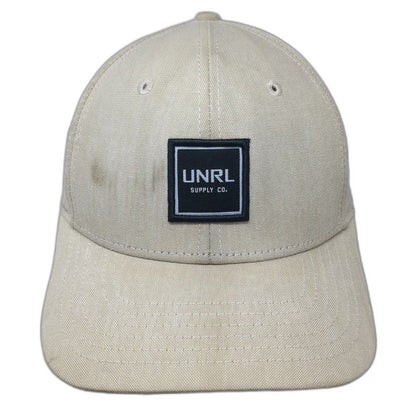 UNRL Snapback Beige One Size Square Patch Polyester Mid Pro Supply Co Hat