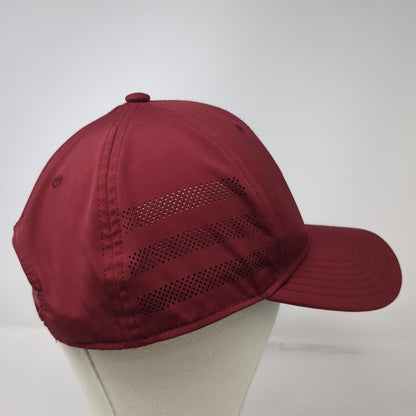 Adidas Snapback Red One Size Perforated Trefoil 3D Logo Gray Undervisor Hat