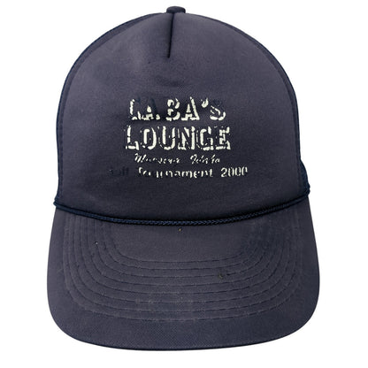 Caba's Lounge Snapback Trucker Hat Blue One Size Mesh Back Adjustable
