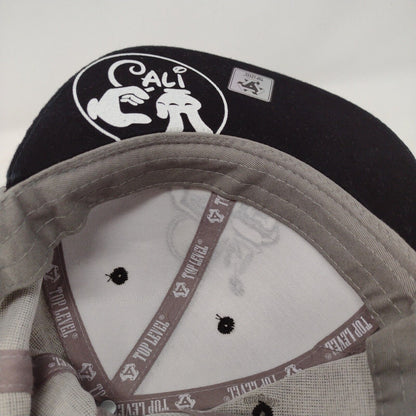 Cali Snapback Hat Gray OSFA Embroidered Colorblock Top Level 6 Panel