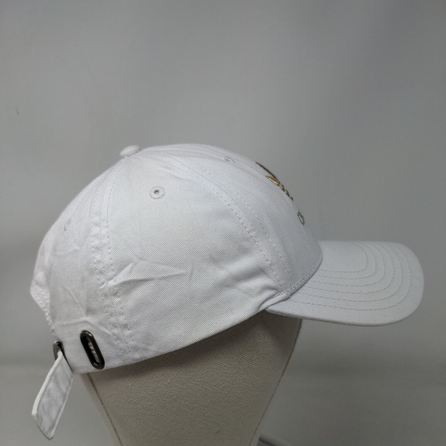 Adidas Gold Trefoil Slideback Hat White OSFM Embroidered Newhattan