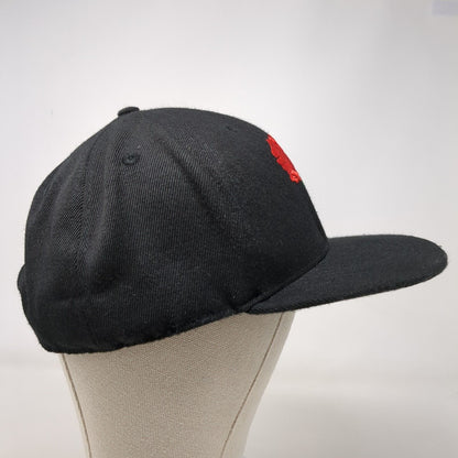 Red Rose Snapback Hat Black OSFA Adjustable Embroidered Aung Crown