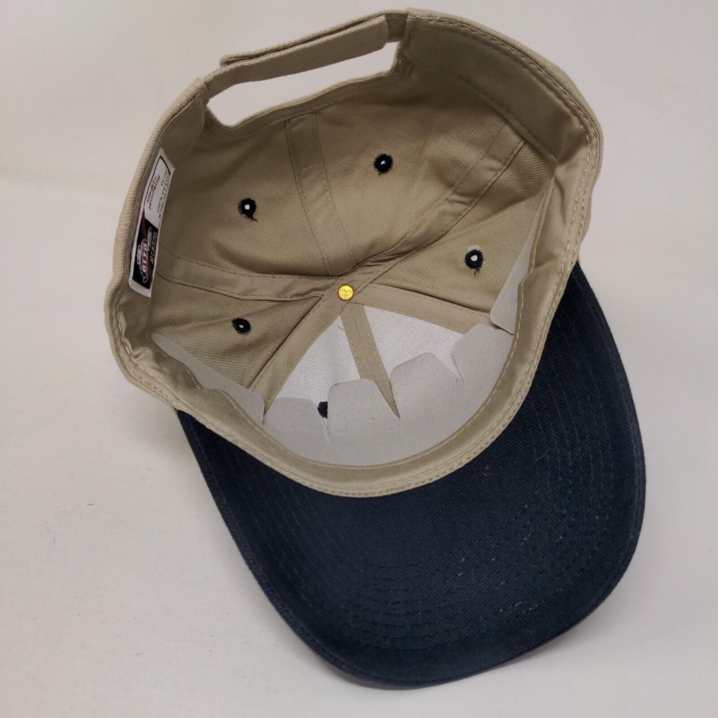 Otto Strapback Hat Tan OSFM Adjustable Vented Holes 6 Panel Blank Cotton