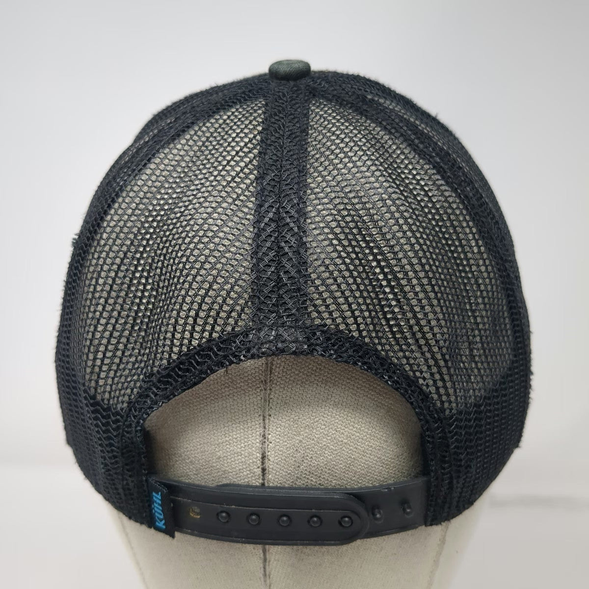 KÜHL Trucker Hat Black One Size Mountain Patch Mesh Back Snapback Outdoor Cap