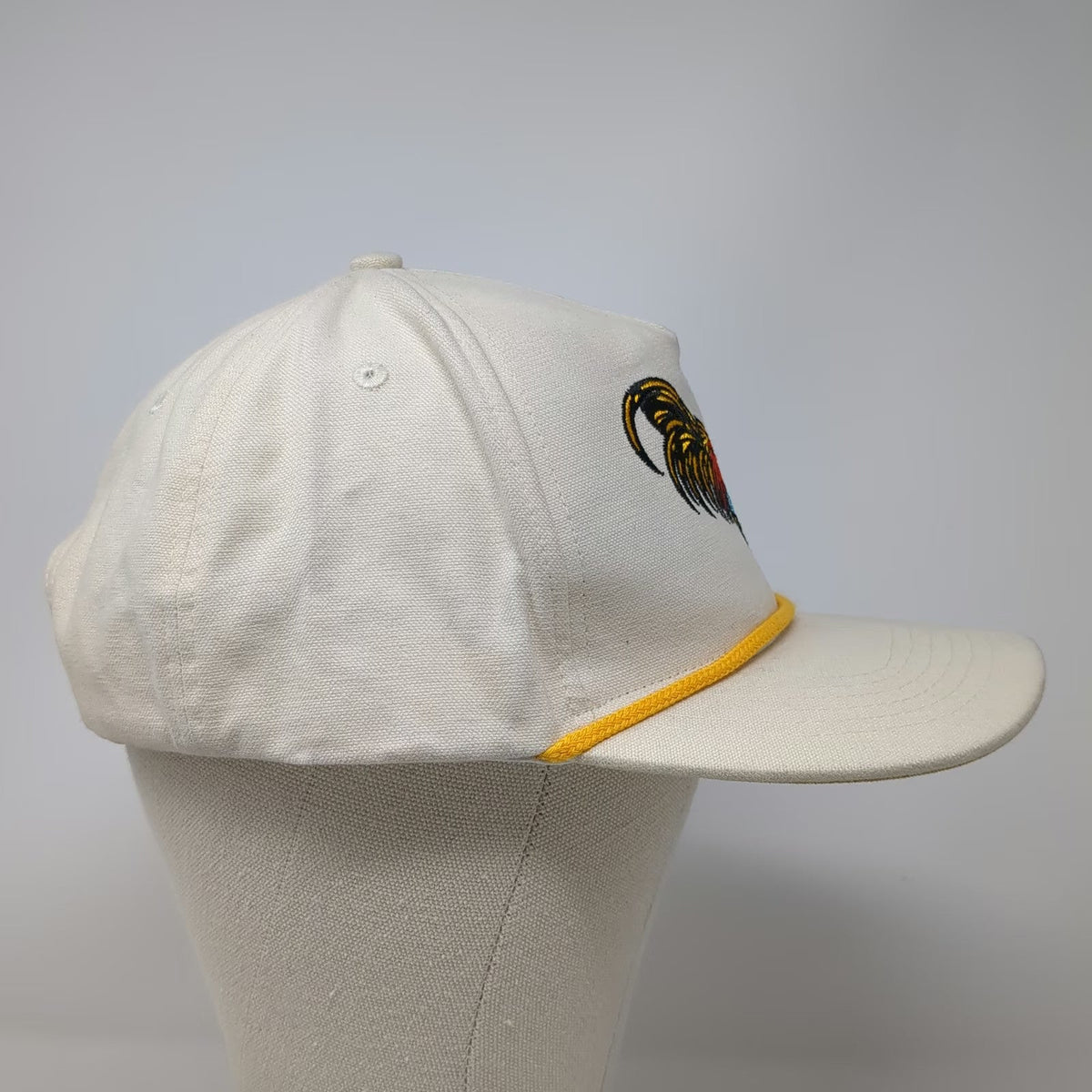 Sendero Provisions Co. 5 Panel Beige Hat OSFM Rooster Embroidery Rope Snapback