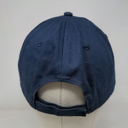 American Flag Strapback Hat Blue One Size Adjustable Embroidered Patriotic