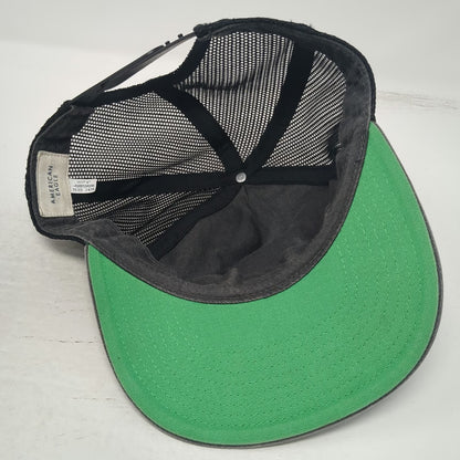 American Eagle Trucker Hat Gray One Size Mesh Snapback Green Under Visor Patch