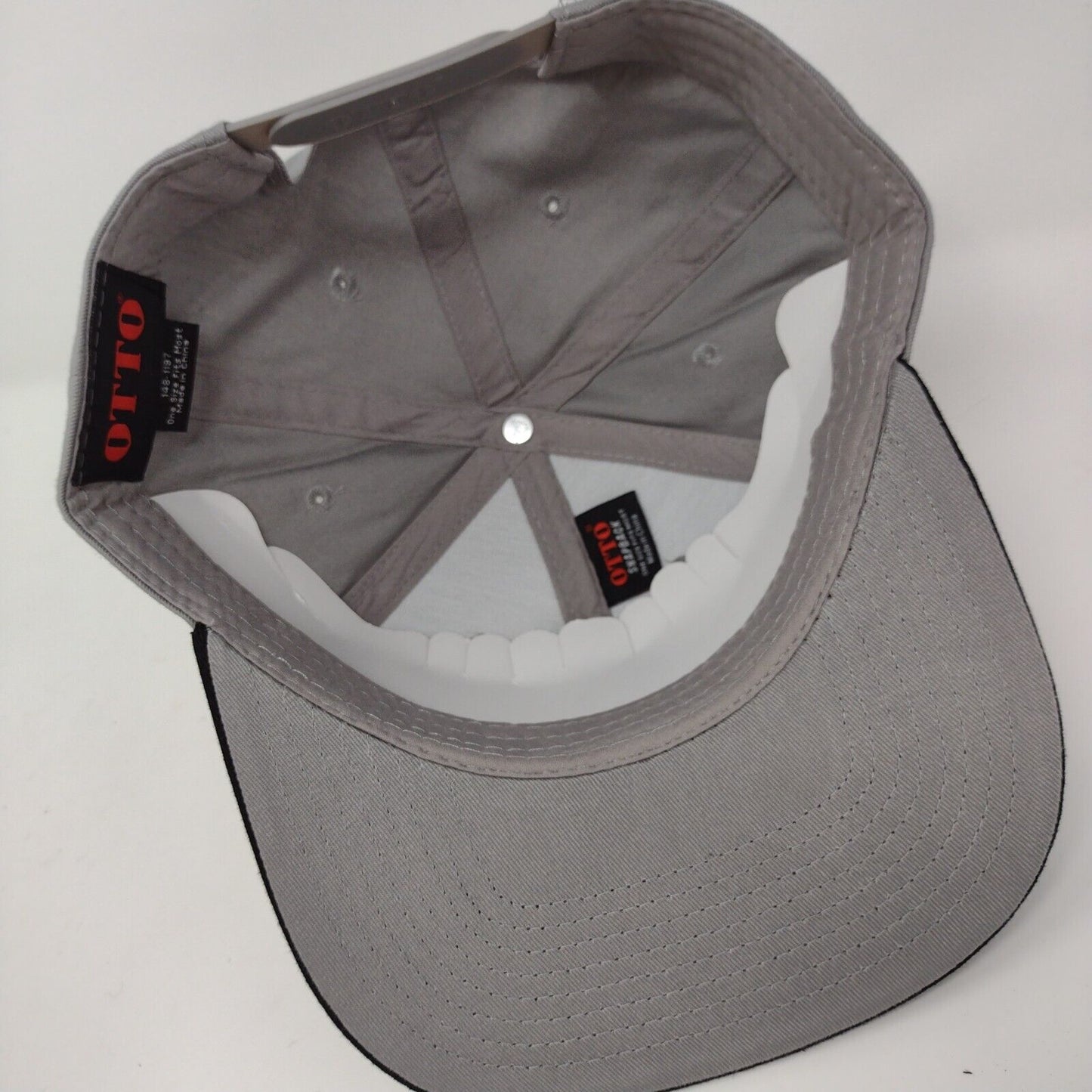 Otto Snapback Hat Gray OSFM Adjustable 6 Panel Vent Holes Colorblock