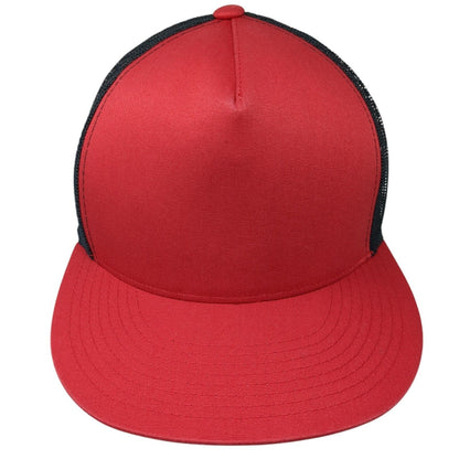 The Classics Yupoong Snapback Mesh Back Trucker Hat Red One Size Colorblock