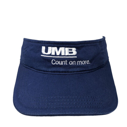 UMB Count On More Strapback Sun Visor Hat Blue One Size Adjustable Sportsman