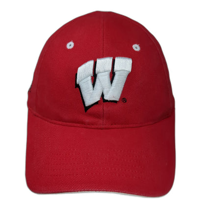 Wisconsin Badgers NCAA HMI Cap Red One Size White Black Strapback Embroidered