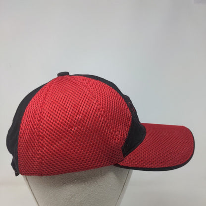 Paris Strapback Hat Red One Size Embroidered Adjustable Colorblock