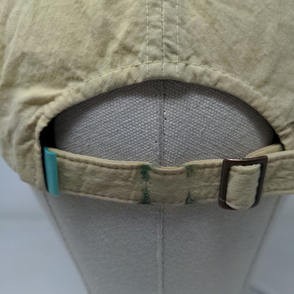 VISSLA Slideback Hat Tan One Size Adjustable Embroidered Vented Holes 6 Panel