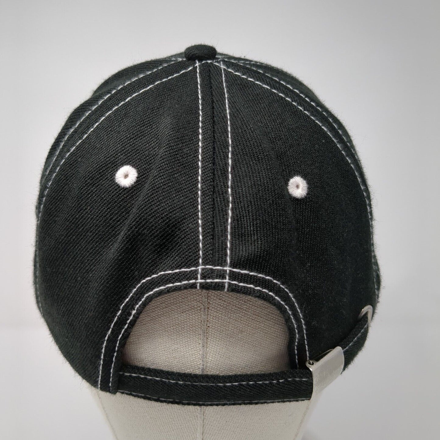 PLATT Slideback Hat Black One Size Adjustable Embroidered 6 Panel Polyester