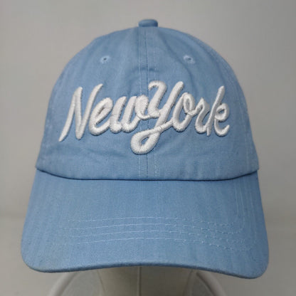Unbranded Men's Slideback Hat Blue Adjustable Embroidered New York Logo Cotton