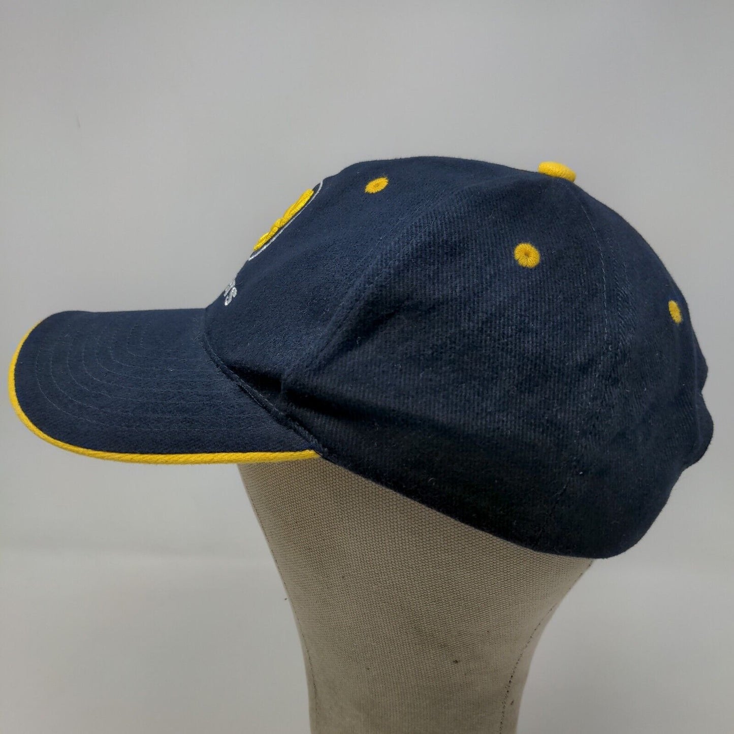 Twins Enterprise Men's Strapback Hat Blue Yellow Size OSFA Indiana Pacers Logo